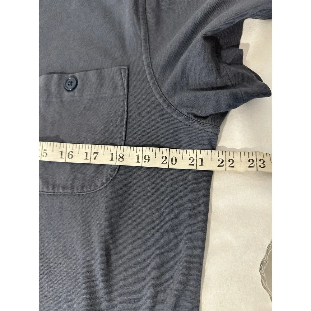 J. Crew Garment Dyed Knit Goods Blue Short Sleeve Snap Closure Shirt‎ Mens L